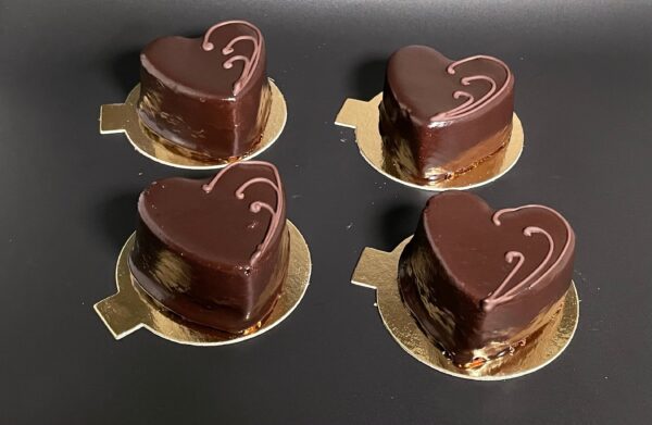 Heart-Shaped Individual Chocolate Decadence Torte